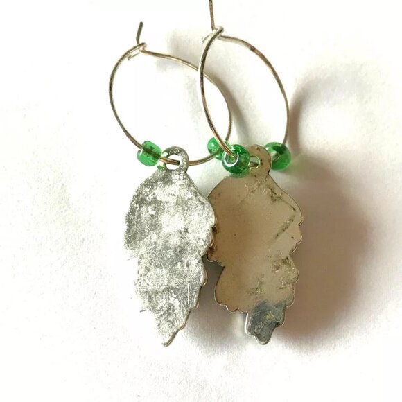 Leaf Earrings Fall Thanksgiving Autumn Tree Leaves Halloween Harvest Plated - Picture 7 of 9